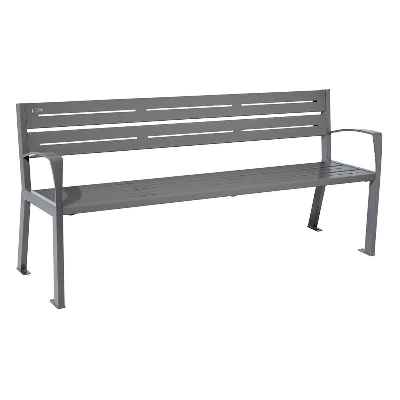 Silaos® Steel Seat with 5 Slats Simple, Solid, and Stylish Outdoor Seating Solution