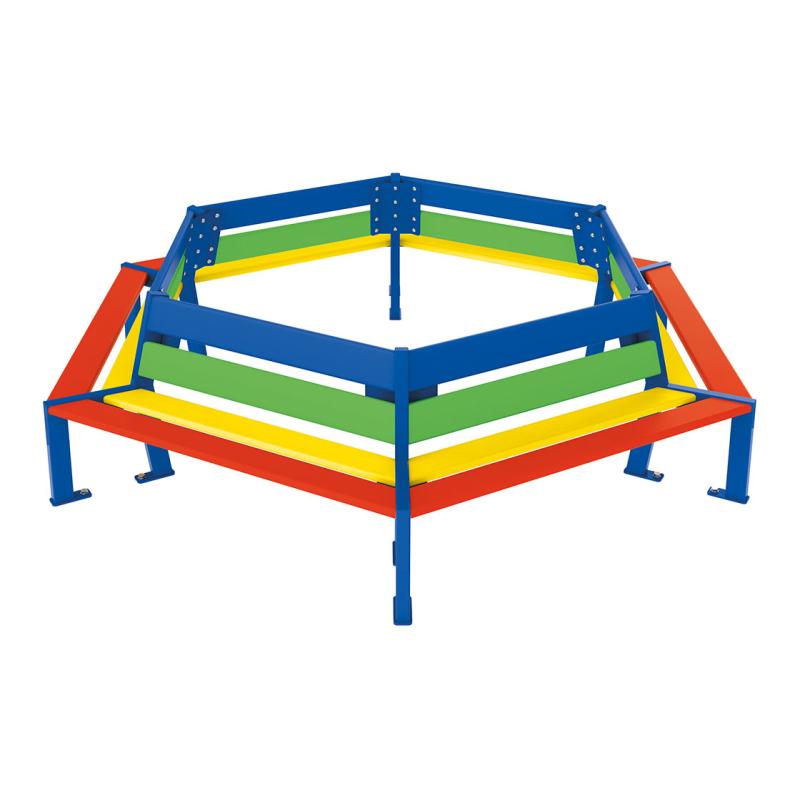Silaos® Nursery & Primary Tree Seat: Colorful Octagonal Bench for Children