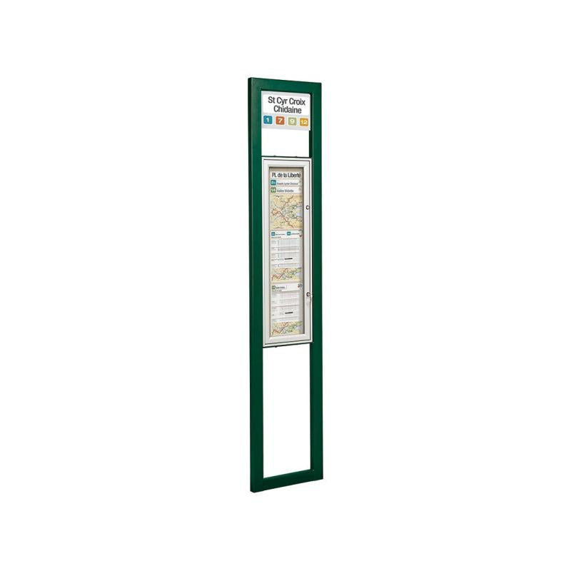 Square Post Bus Stop Sign Clear Transit Indication for Urban Areas