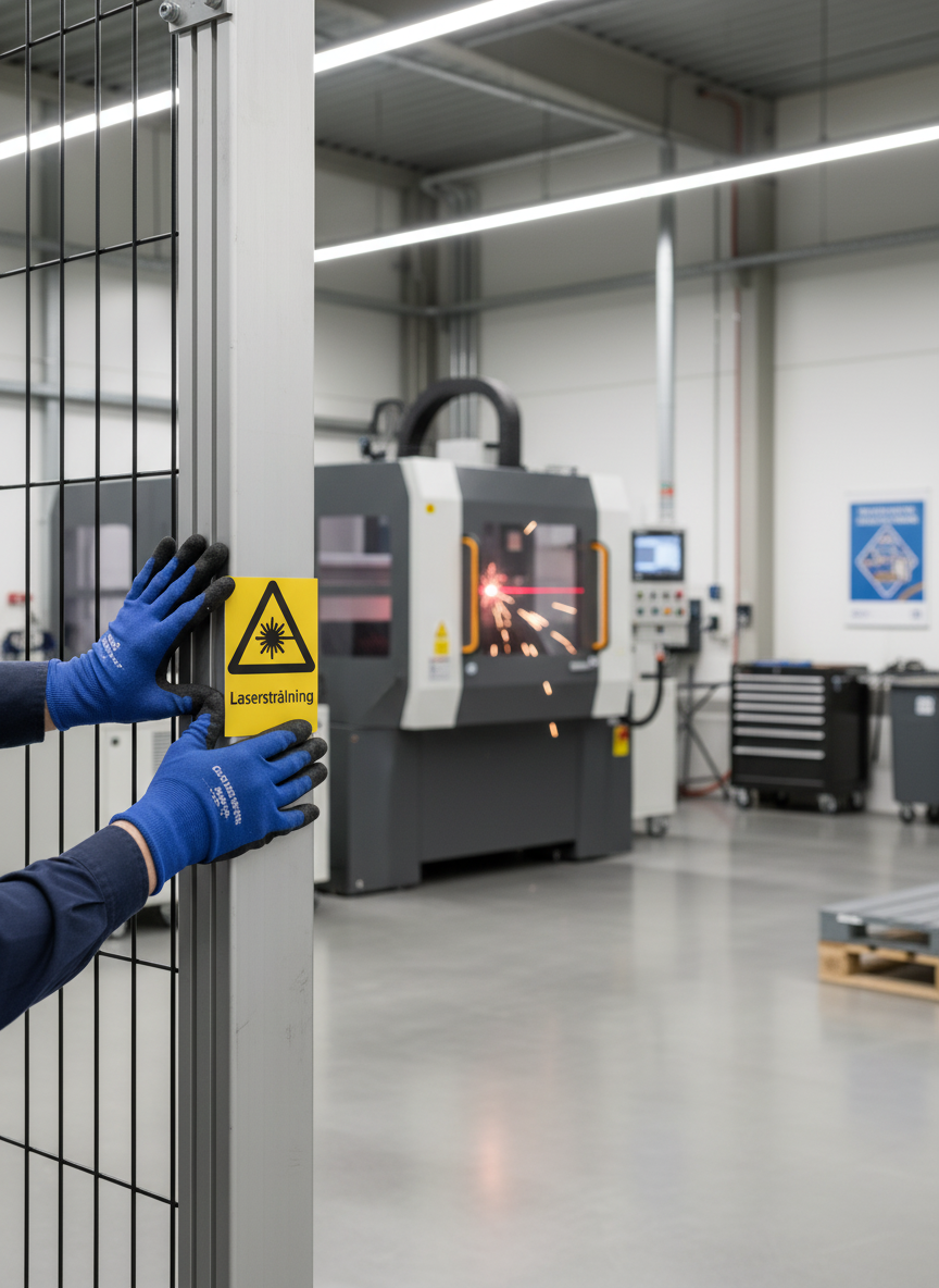 Premium Warning Sign for Laser Radiation - Durable Materials and Multiple Mounting Options for Safety