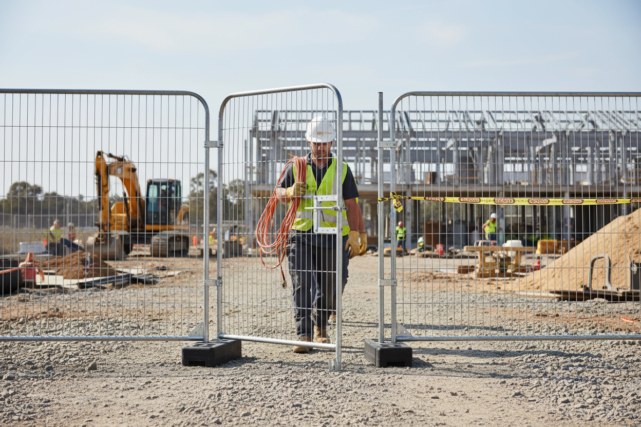 Premium Heavy Duty Pedestrian Gate for Temporary Fencing - 2000 x 1200 mm with Sliding Latch and Easy Operation