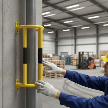 Premium Wall Mounted Pipe Protector - Heavy Duty 48mm Diameter Tube with High Visibility Finish for Vehicle Protection