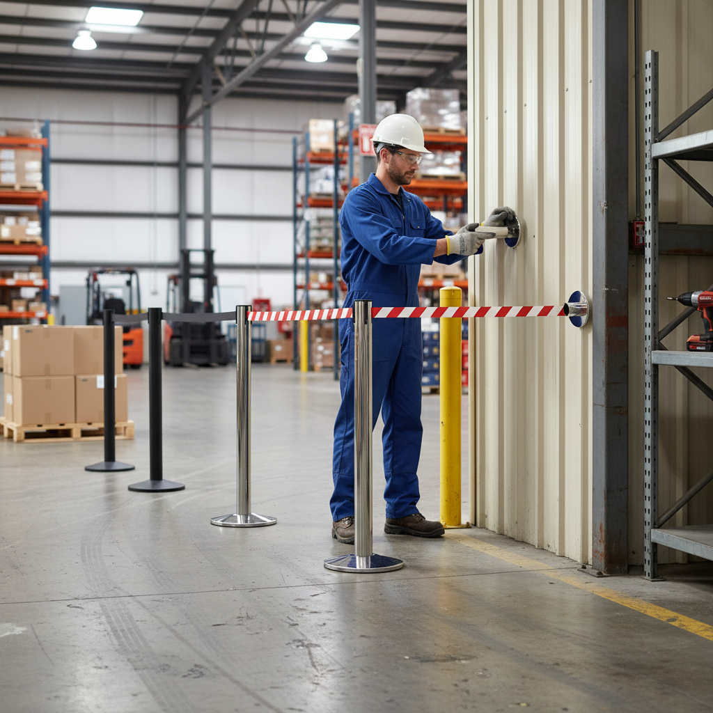 Premium Removable Base Submerged Stanchion with Barrier Belt for Floor Mounting and Customization Options