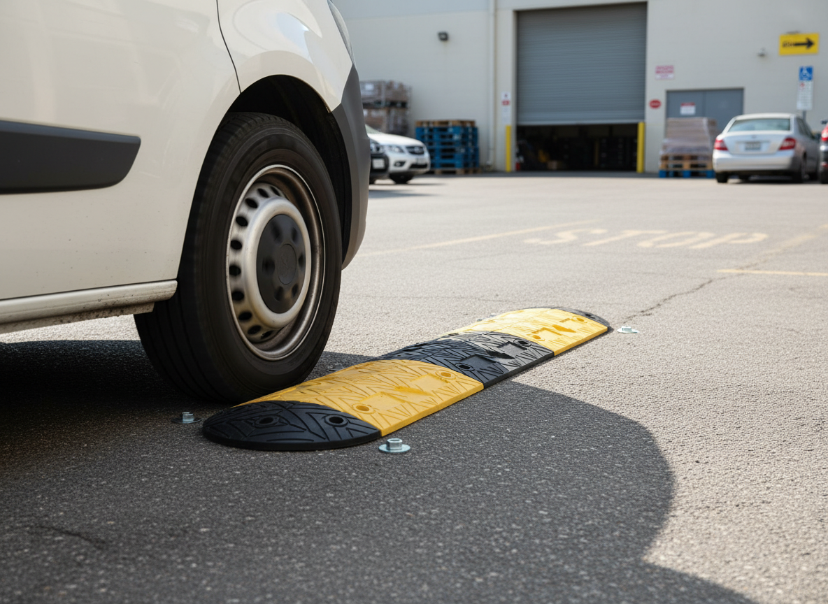 Premium Heavy Duty Rubber Speed Bump Set - 50mm Height with High-Visibility Design for Enhanced Road Safety