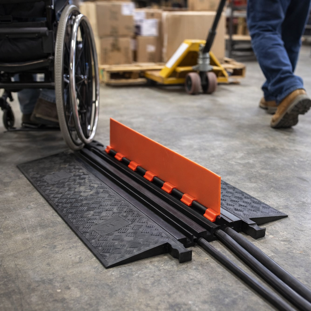 Cable Protector – 3 Channel – Low Profile ADA – Industrial Use