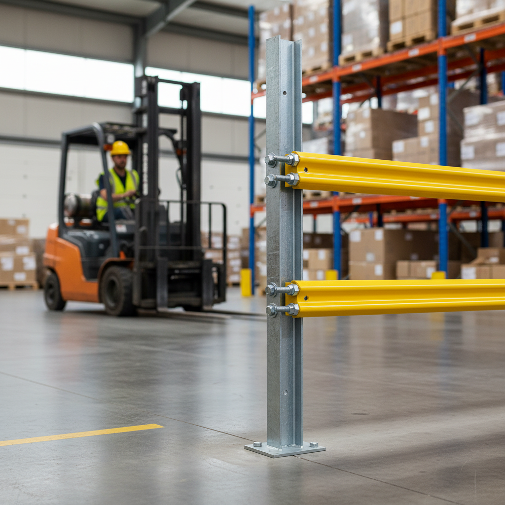 Premium Heavy Duty 2000mm Double Run RSJ Crash Barrier Post - Galvanised Steel for Vehicle Safety | Barriers Co

