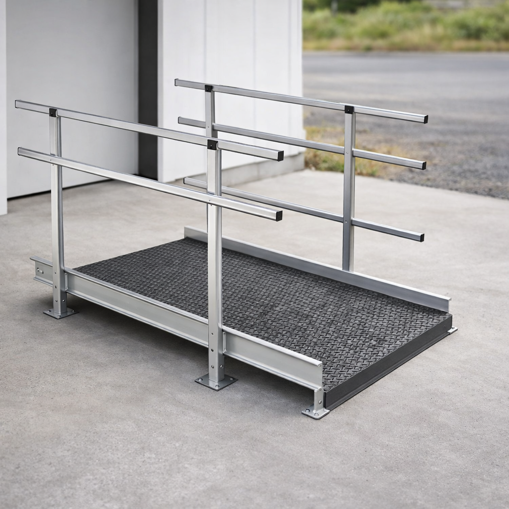 Modular Ramp System – 1500mm x 1900mm – Double Height Handrails – Indoor/Outdoor