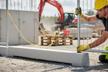 Premium Heavy Duty Concrete Foundation Block for Secure Construction Fencing with High Wind Resistance and Stability