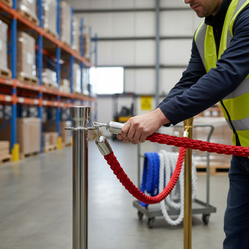 Premium Braided Barrier Rope 25mm with Snap-Ends for Stanchions - Custom Length and Color Options Available