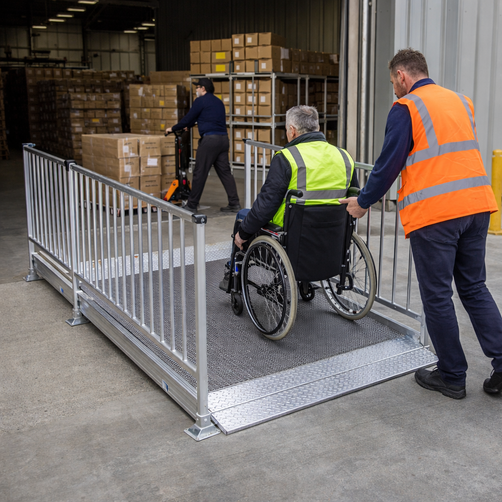 Modular Ramp Kit with Platform – 1500mm x 1900mm – Double Handrails – Mobility Access