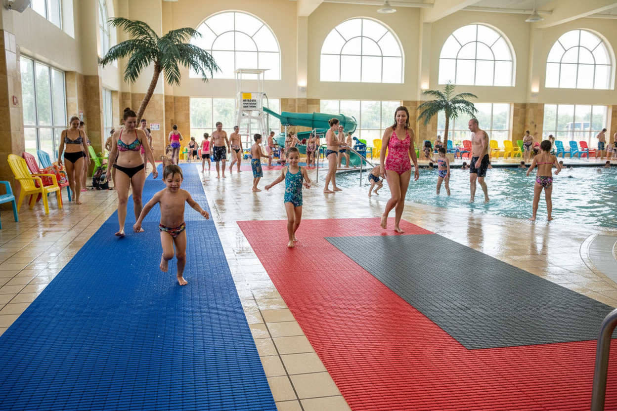 Premium Anti-Slip Mat for Wet Environments - 10m Roll with Antibacterial PVC and Open Structure for Effective Drainage