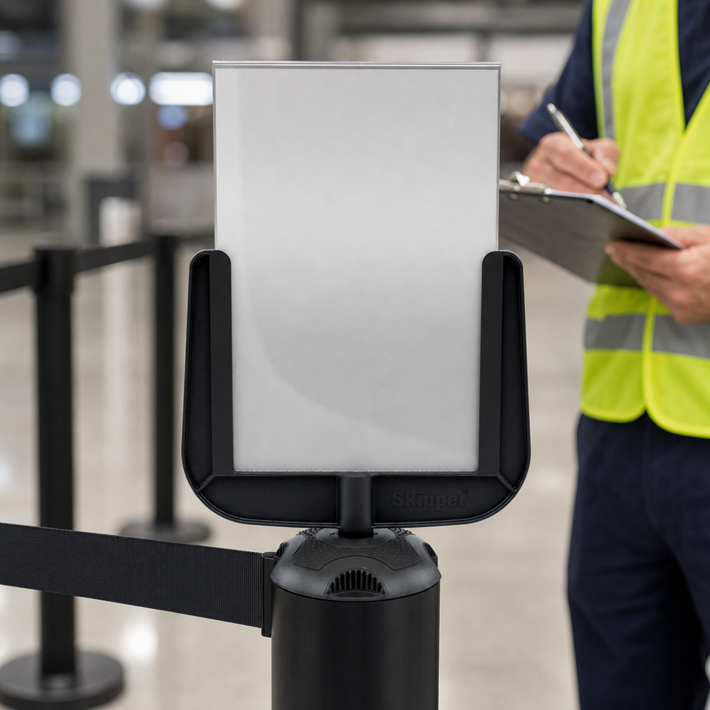 Polycarbonate A4 Sign Holder for Skipper Barriers