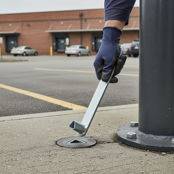 Professional Triangular Standard Wrench for Barrier Posts with Triangular Lock Opening Mechanism
