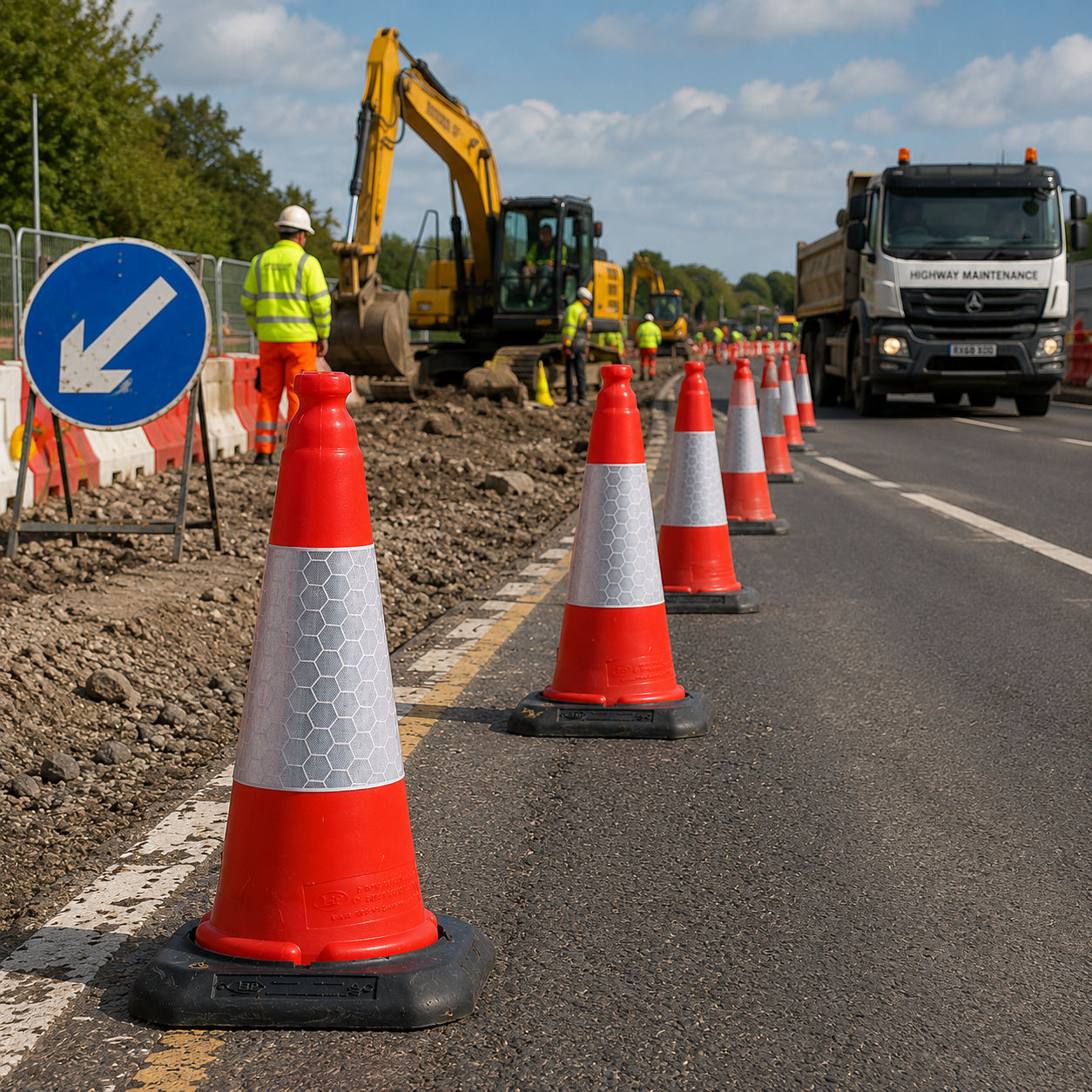 Premium Heavy Duty Traffic Cone - Available in 500mm, 750mm & 1000mm Sizes for Enhanced Visibility and Safety