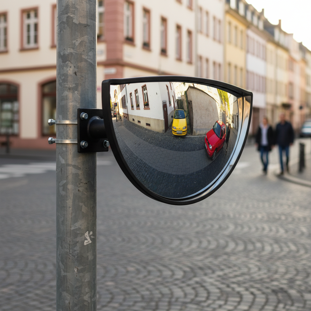 Premium Outdoor Compact Safety Mirror with 180-Degree View - Ideal for T-Junctions and Narrow Crossings | Barriers Co
