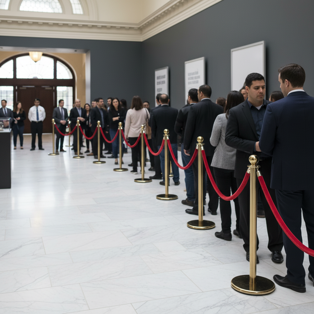 Premium Post & Rope Barrier with Chrome or Brass Finish for Indoor & Outdoor Use