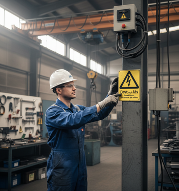 Premium Warning Sign for Safe Operation with Load Lifting Equipment - Durable Options in Self-Adhesive, Plastic, Magnet, and Aluminum Materials