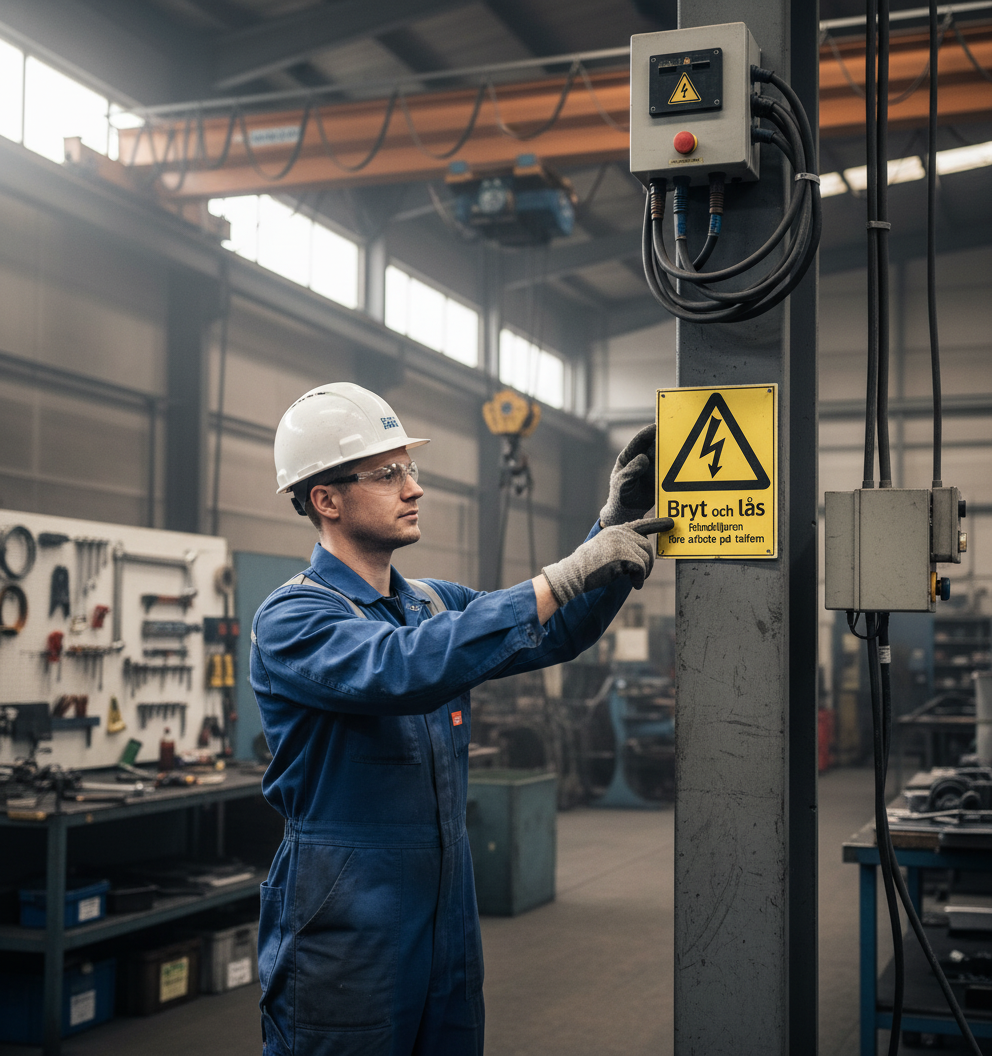 Premium Warning Sign for Safe Operation with Load Lifting Equipment - Durable Options in Self-Adhesive, Plastic, Magnet, and Aluminum Materials