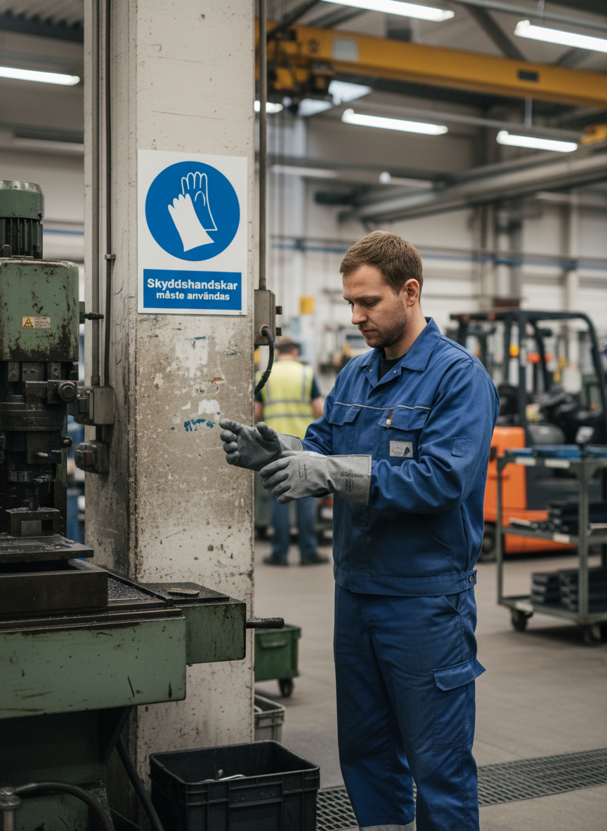 Premium Safety Sign - Mandatory Use of Protective Gloves, Multiple Materials and Sizes for Clear Workplace Safety