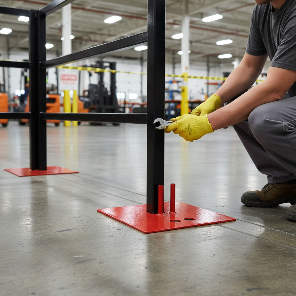 Premium Debris Guard Feet with Powder Coated Finish for Enhanced Stability and Safety - side view | Barriers Co