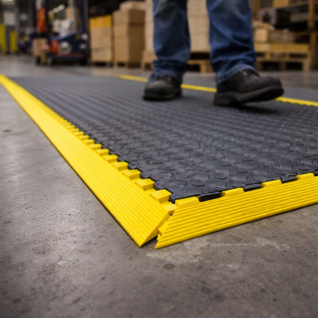 Heavy Duty Ramp – 91 cm Yellow – Nitrile Bevel – Industrial Use