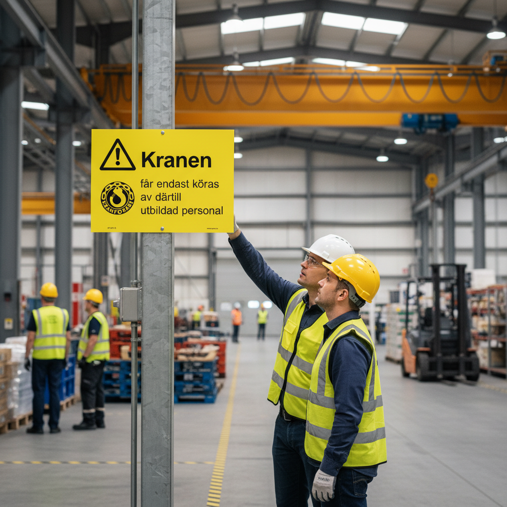 Professional Warning Sign for Crane Operation - Durable Materials, Multiple Sizes, Easy Installation
