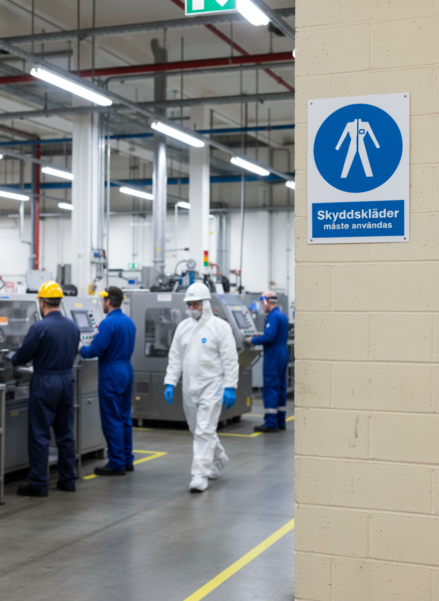 Professional Safety Sign for Protective Clothing Requirement - Multiple Materials and Sizes Available for Workplace Safety