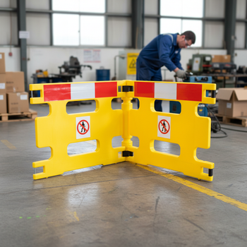 Professional Lightweight Folding Barrier System with Non-Marking Wheels and Multiple Panel Options for Safe Temporary Works