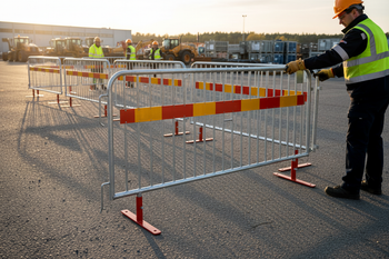 Premium Heavy Duty Crowd Barrier with Rotating Base and Reflective Features - Dimensions 1100mm Height x 2300mm Width