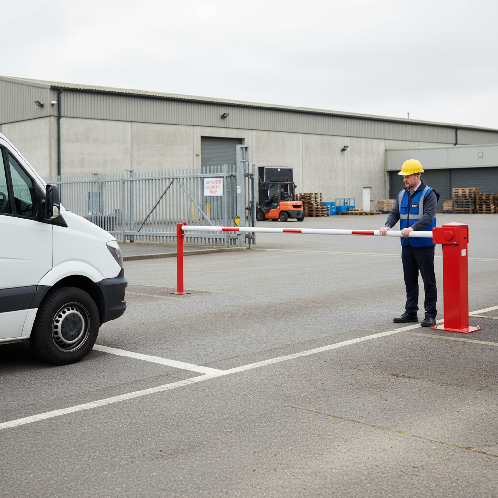 Premium Manual Arm Barrier with Pneumatic Spring, Steel Support, and Locking Mechanism for Vehicle Access Control