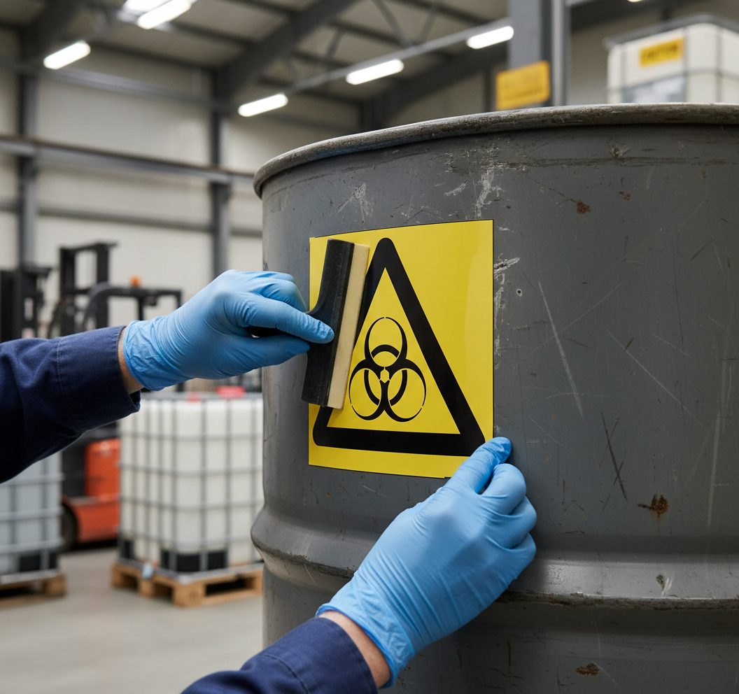 Premium Warning Sign for Biological Hazard - Self-Adhesive Decal Options in Various Sizes and Durable Materials