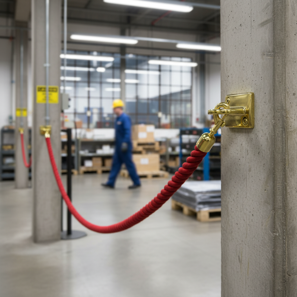 Premium Wall Plate for Barrier Ropes with Snap End - Available in Brass, Chrome Brushed, and Chrome Polished Finishes