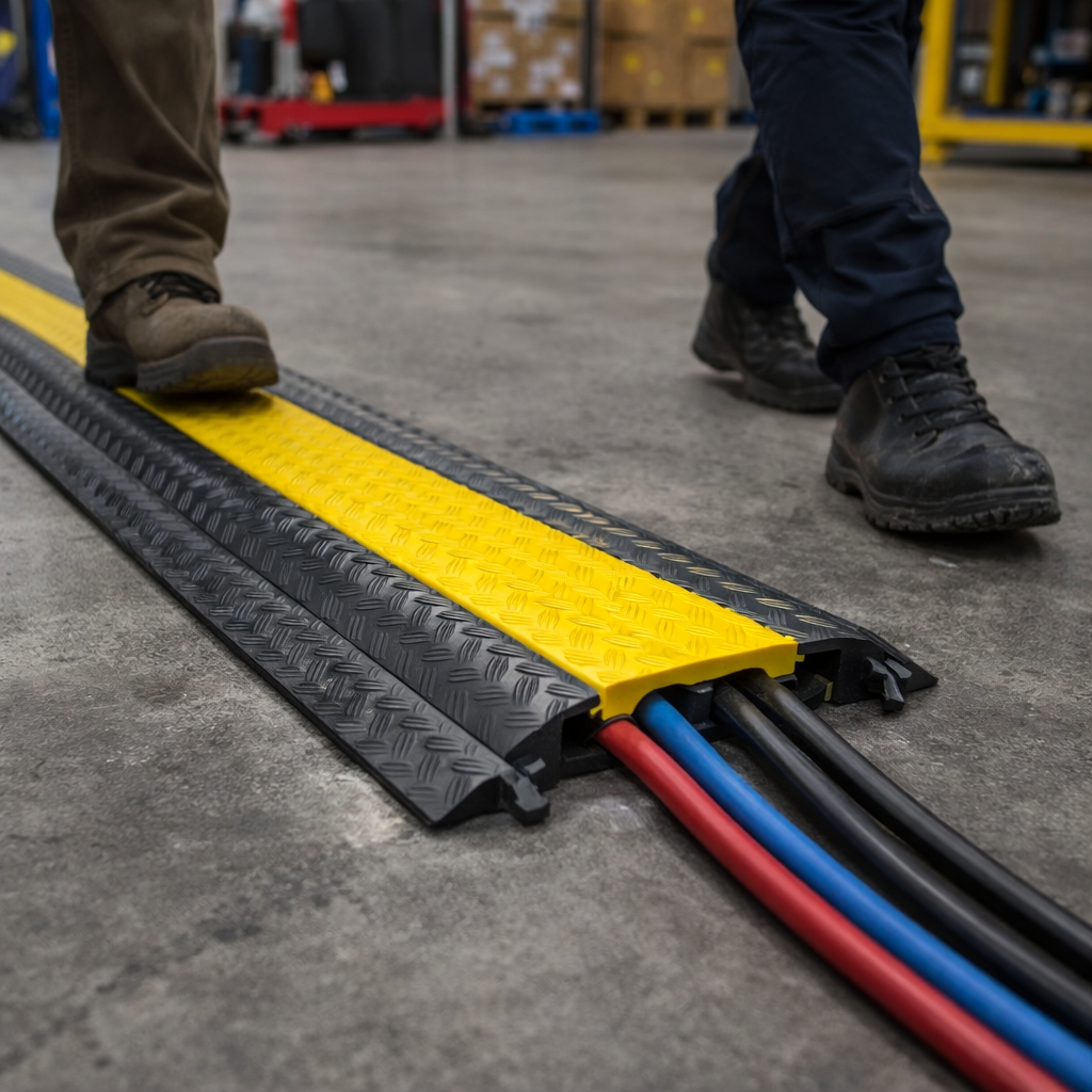 Cable Protector – Black & Yellow – 3 Channel, 2000kg Capacity – Indoor/Outdoor Use