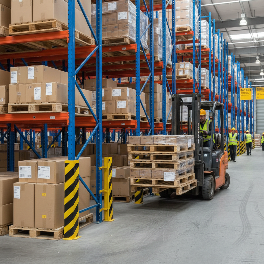 Premium Heavy Duty Pallet Racking Protector - Reinforced Crash Guard with Durable Steel, 400mm Width and 1200mm Height for Warehouse Protection