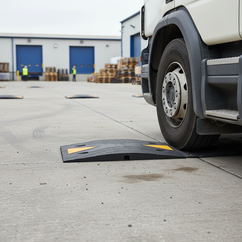 Premium 70mm Rubber Speed Bumps for Heavy Goods Vehicles - Eco-Friendly and Low Maintenance