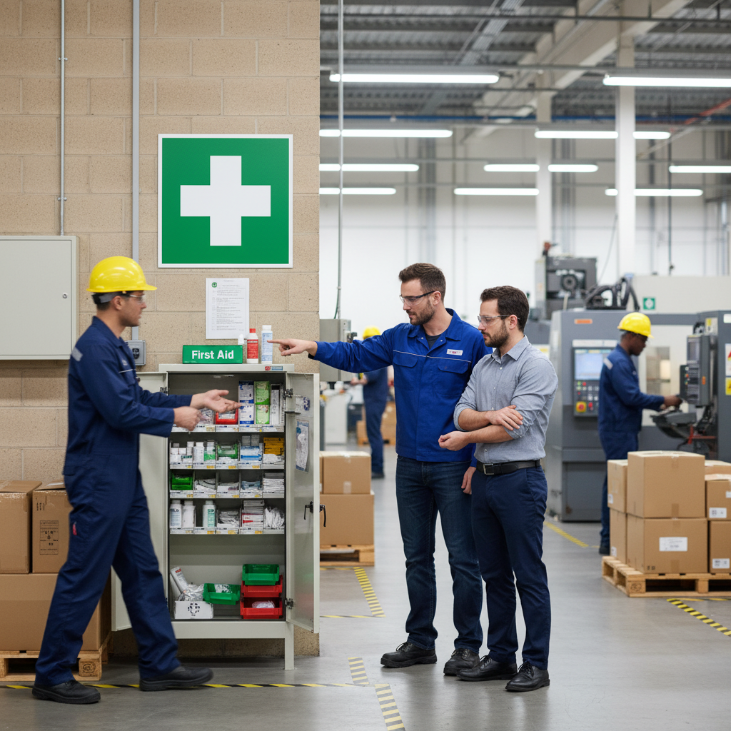 Premium First Aid Sign - Durable Plastic Decal with First Aid Cross Illustration, 210x210 mm Size