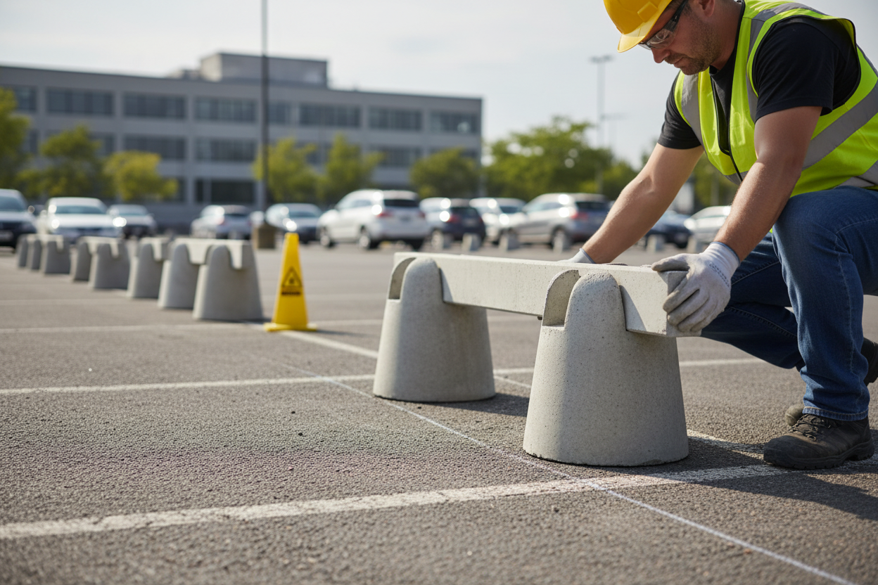 Premium Modular Parking Barrier System for Efficient Traffic Flow and Organization in Large Areas