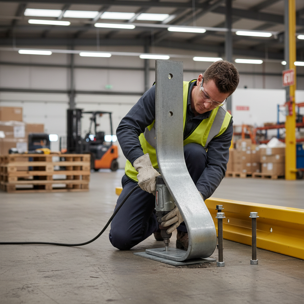 Professional Bolt Down 610mm X Spring Armco Barrier Post - Galvanised Steel with Flex Design for Impact... | Barriers Co