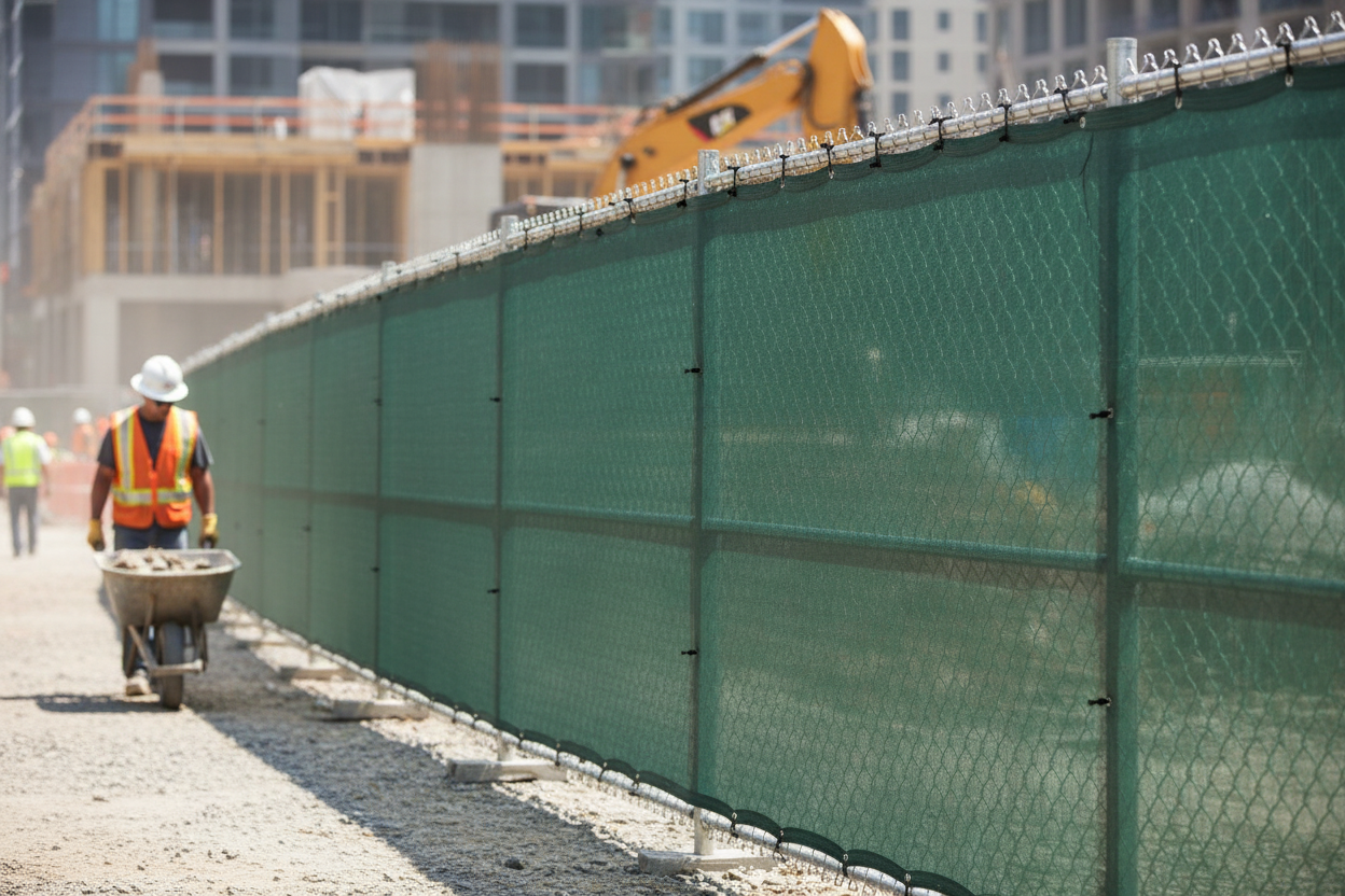 Premium Heavy Duty Privacy Screen for Temporary Fences – 1.8m Height, 50m Length, Various Colors with Cable Ties for Easy Installation