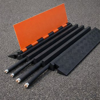 5-Channel Cable Protector – Orange/Black – Heavy Duty – Commercial Use