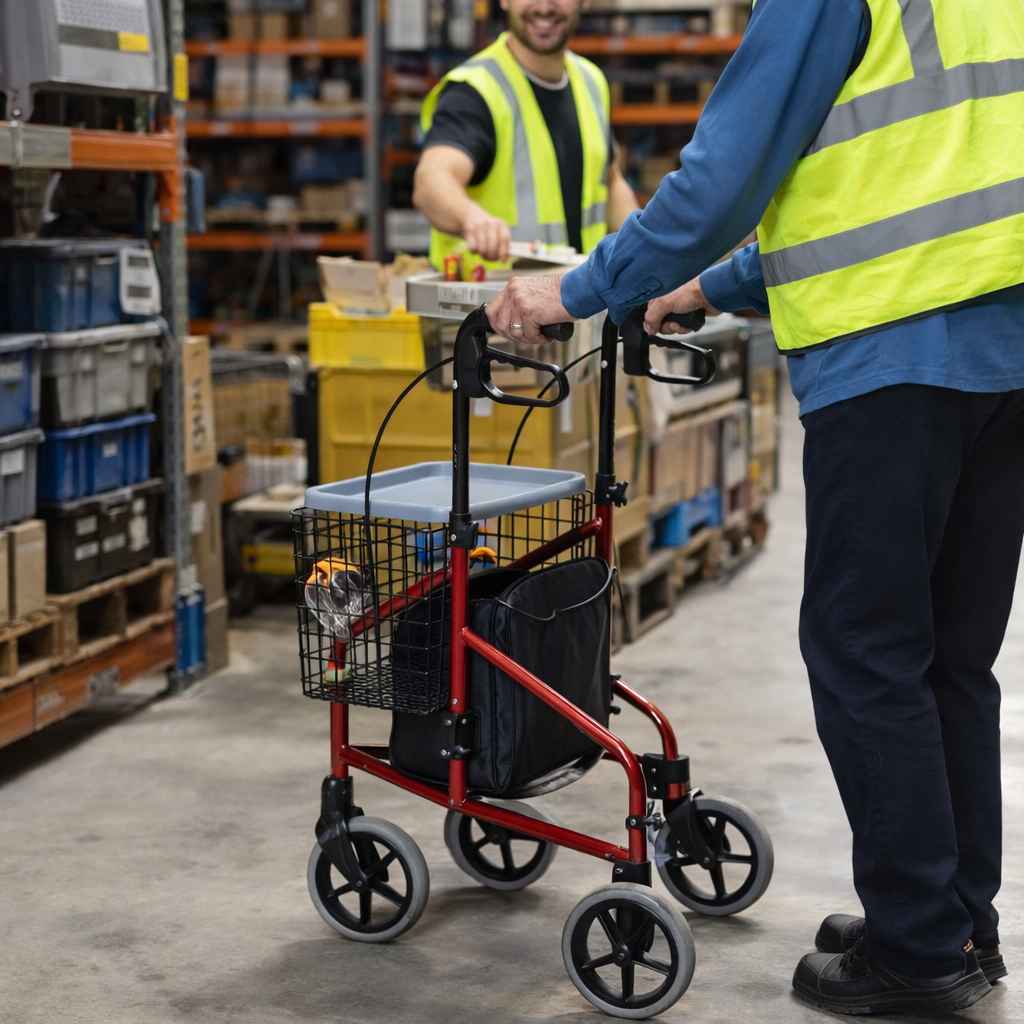 Tri-Walker with Bag, Basket and Tray – Lightweight – Mobility Aid