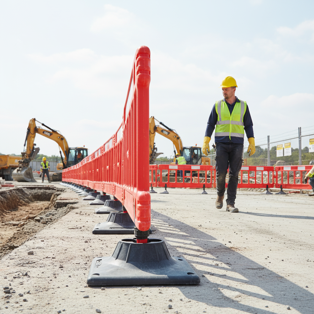 Premium Stabilising Foot for Heavy Duty Barrier - Durable Recycled Plastic Design for Increased... - side view | Barriers Co