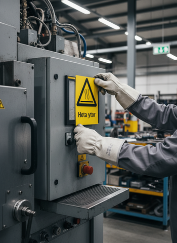 Premium Warning Sign for Hot Surfaces - Durable PVC and Aluminum Options with Easy Mounting Solutions