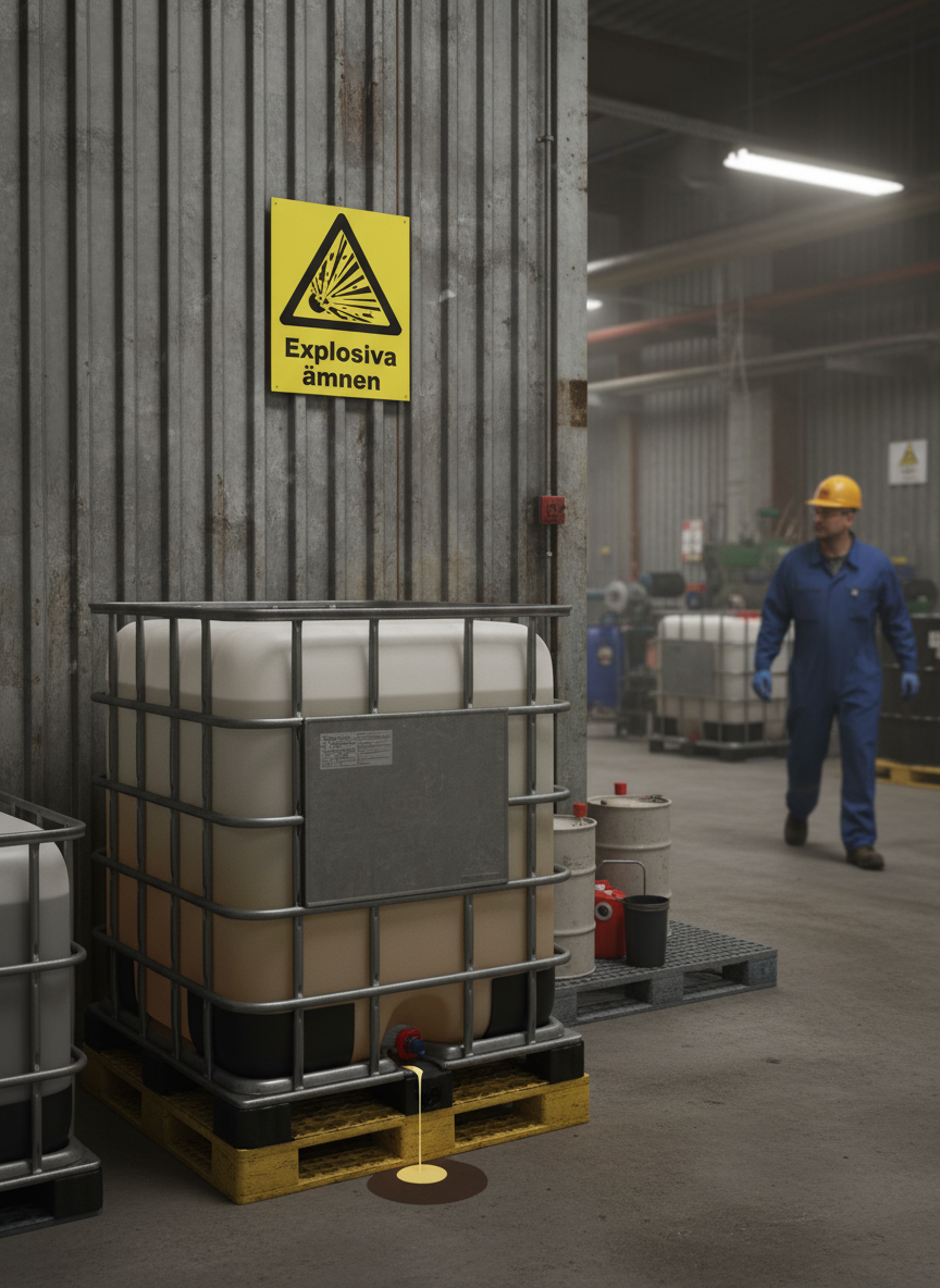 Professional Warning Sign for Explosive Materials - Durable PVC, Self-Adhesive, and Aluminum Options in Multiple Sizes