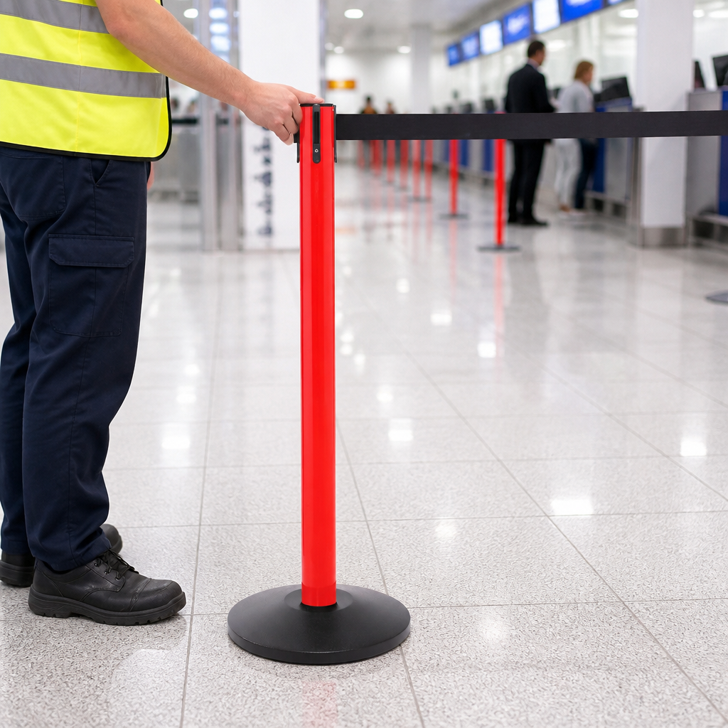 Heavy Duty Aluminium Belt Barrier System 3.4m for Commercial Use