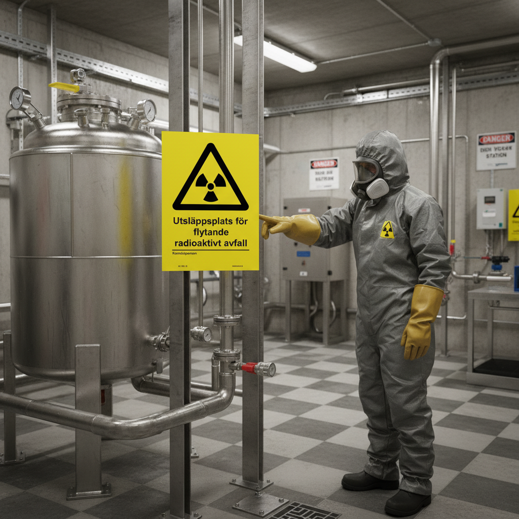 Premium Warning Sign for Liquid Radioactive Waste - Multiple Materials and Sizes for Effective Safety Communication