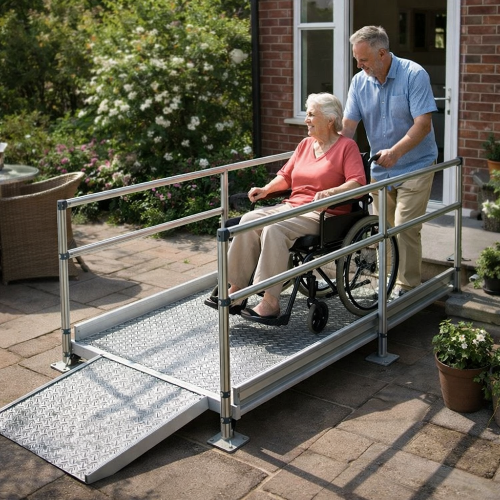 Modular Wheelchair Ramp Kit – 1080mm x 1500mm – Steel – Indoor/Outdoor Use