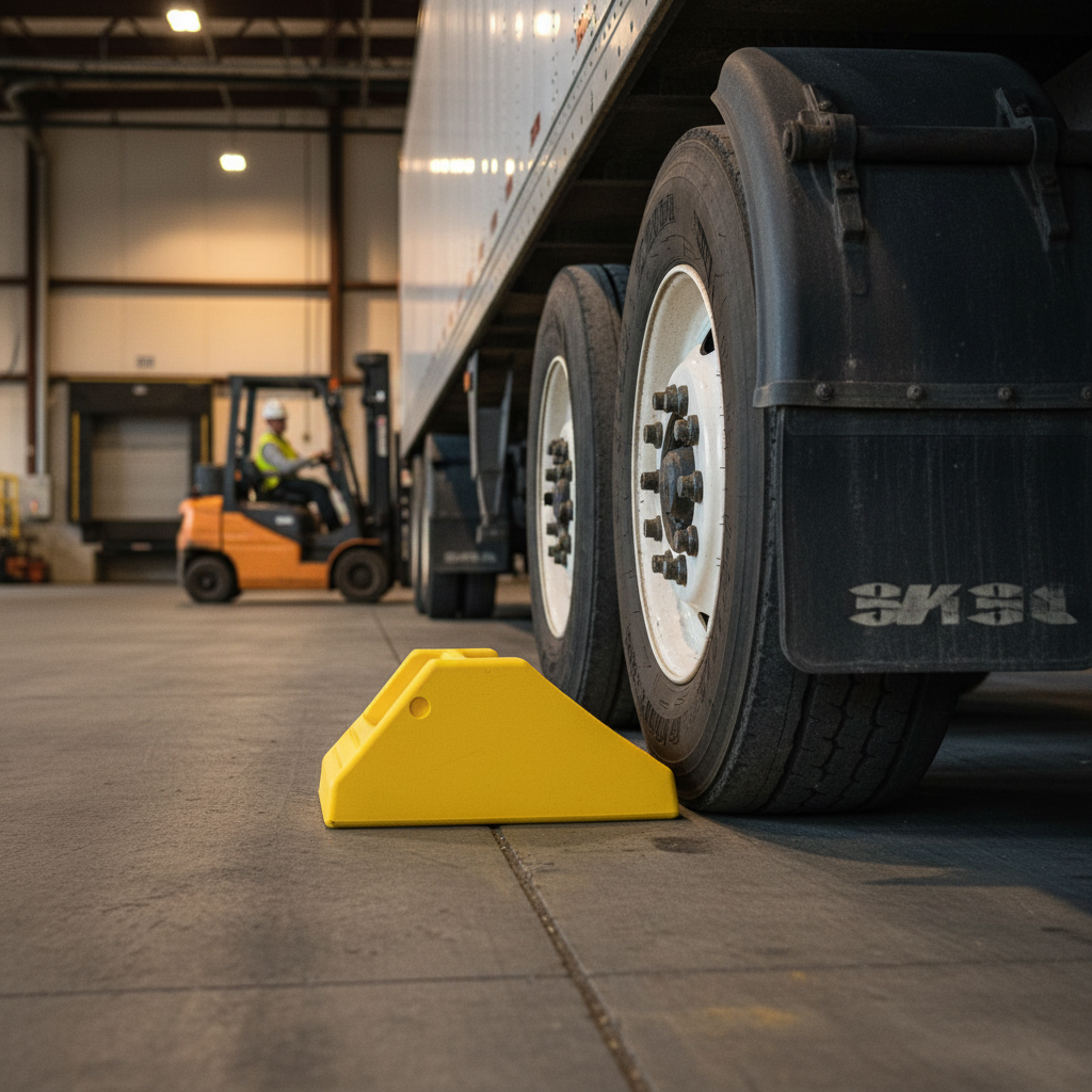 Premium Heavy Duty Wheel Chock for Tyres 241cm to 360cm with Replaceable Traction Pad and Carrying Handle