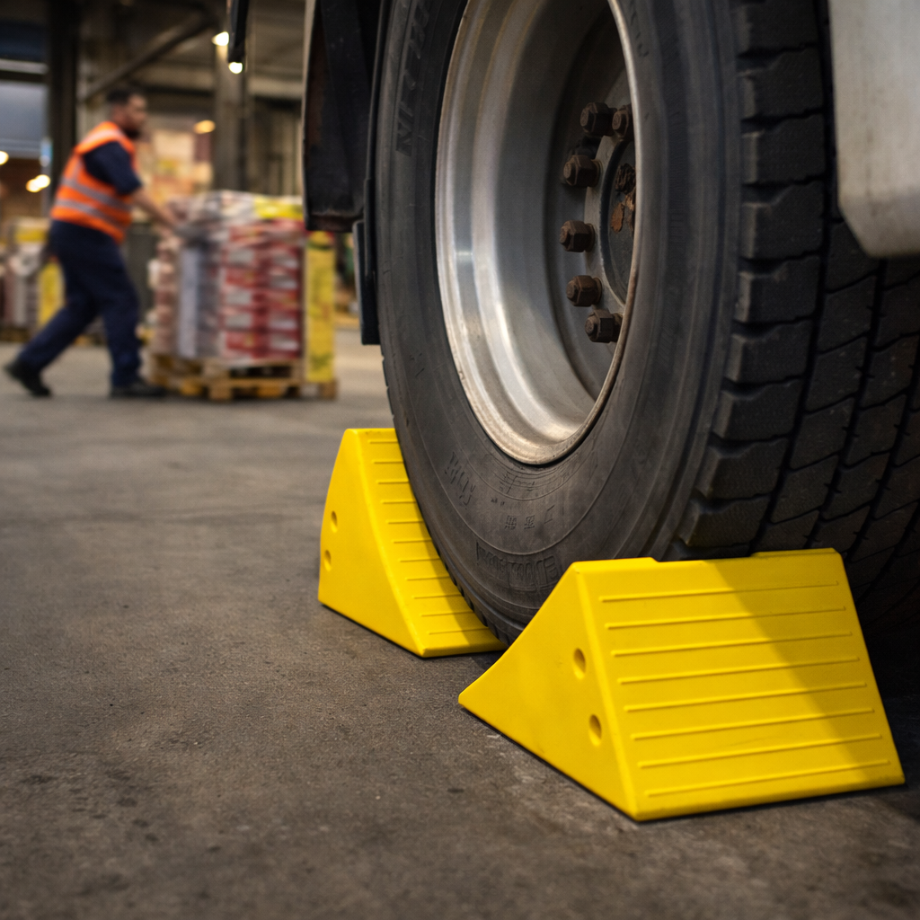 Heavy Duty Wheel Chocks – 38cm W x 38cm L x 28cm H – Industrial Grade