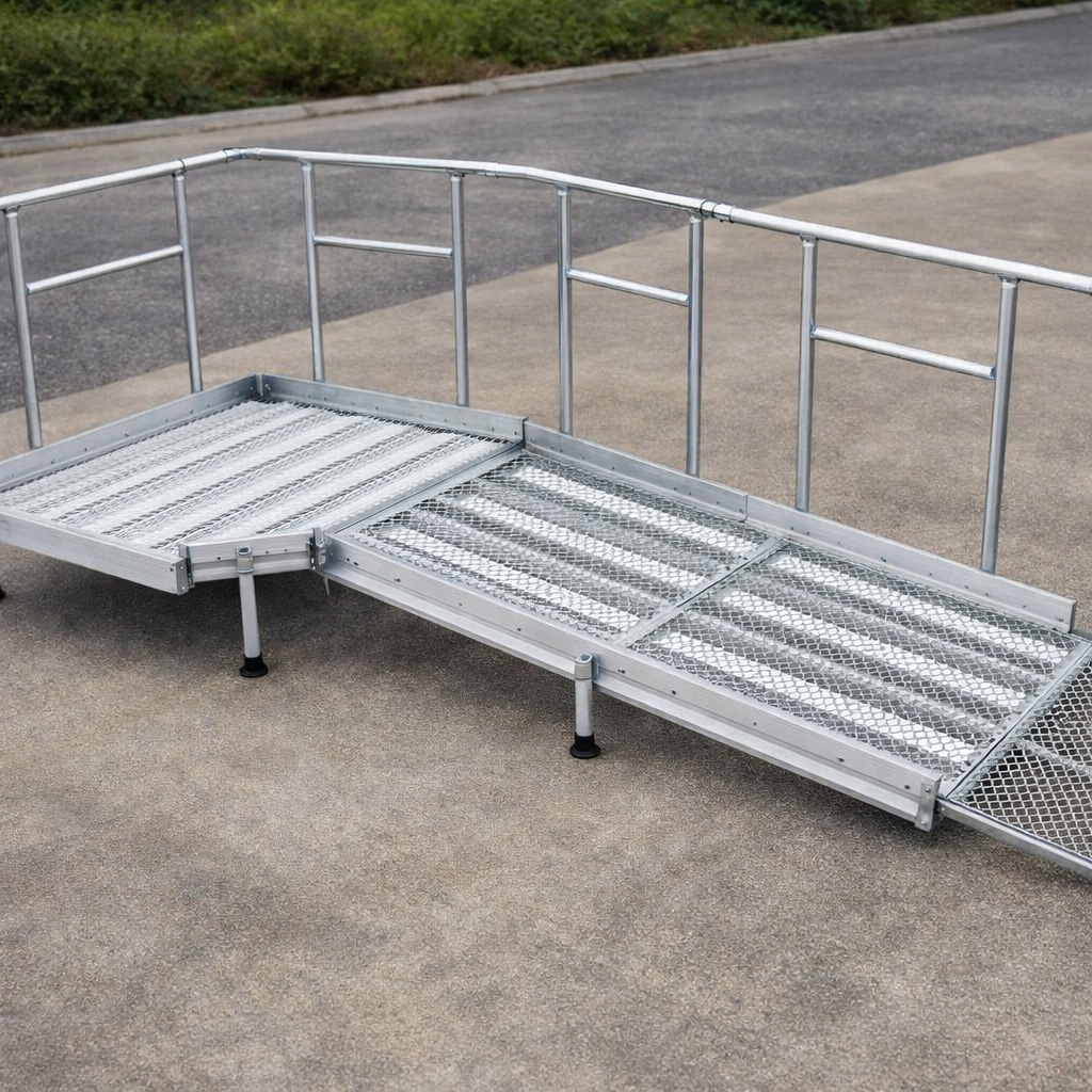 Aluminium Modular Ramp Kit – 1300mm x 2000mm – Anti-Slip Handrails – Wheelchair & Mobility Access